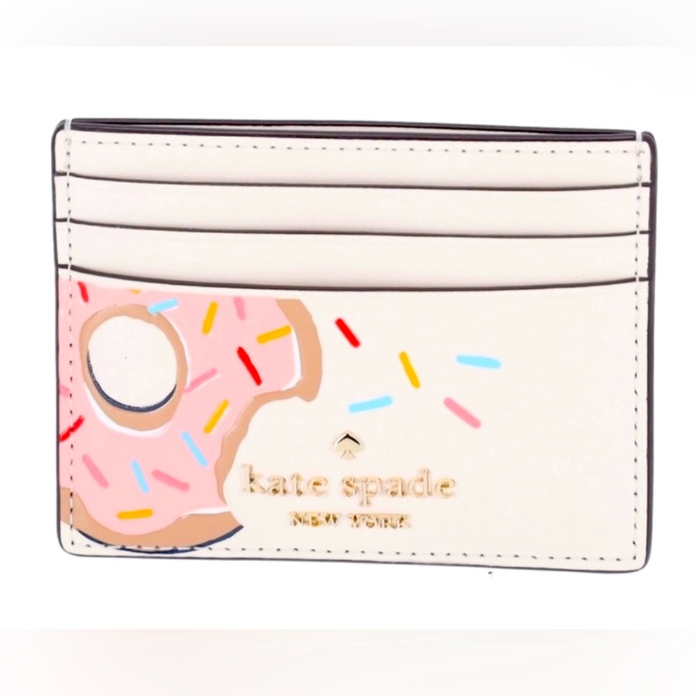Kate Spade Pink and Cream Donut Card Holder